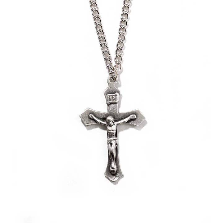 NK-LG PWTR FLARE CRUCIFIX-21" for wholesale by Cottage Garden