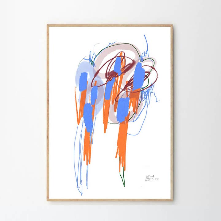 Lámina artística Flores y Vino Giclée de Leticia Gagetti para venta al por mayor de OWO Ceramics