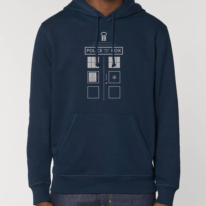 TARDIS Unisex Hoodie for wholesale by Meeplings | Handmade in Berlin