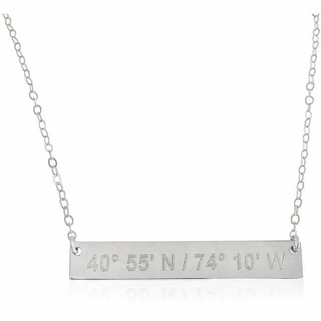 Lat & Lo - Wholesale Pendant/Charm Necklace - Coordinates Bar Necklace2