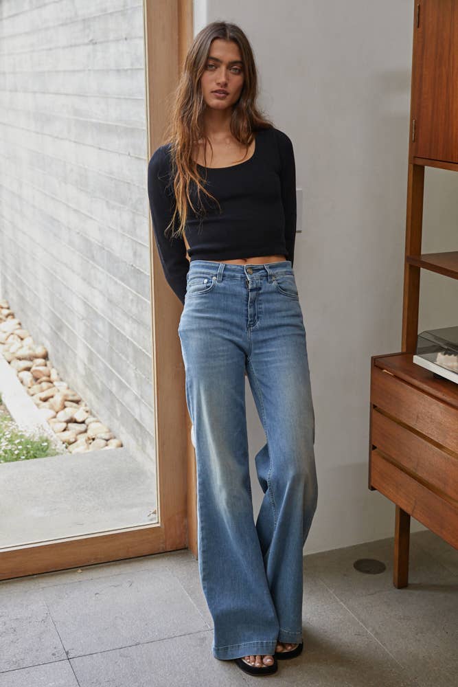 By Together - Wholesale Knit Top - Women's - S1143N | Knit Seamless Ribbed Long Sleeve Crop Top1