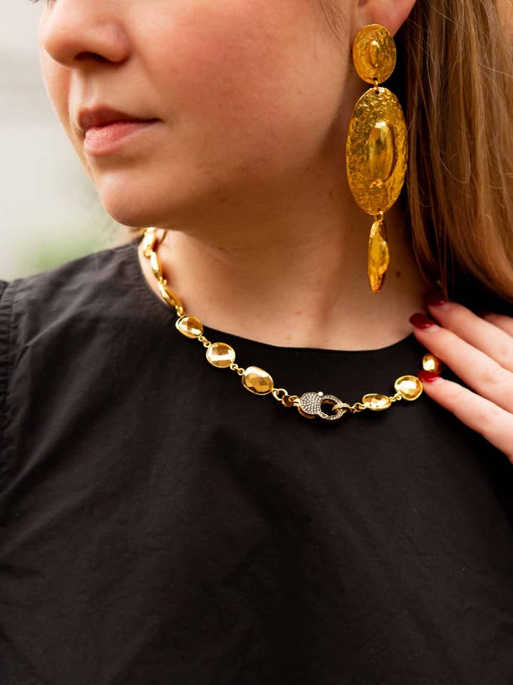 Seeley 18" Bezel Chain Link & Chain Necklace for wholesale by Betsy Pittard Design LLC