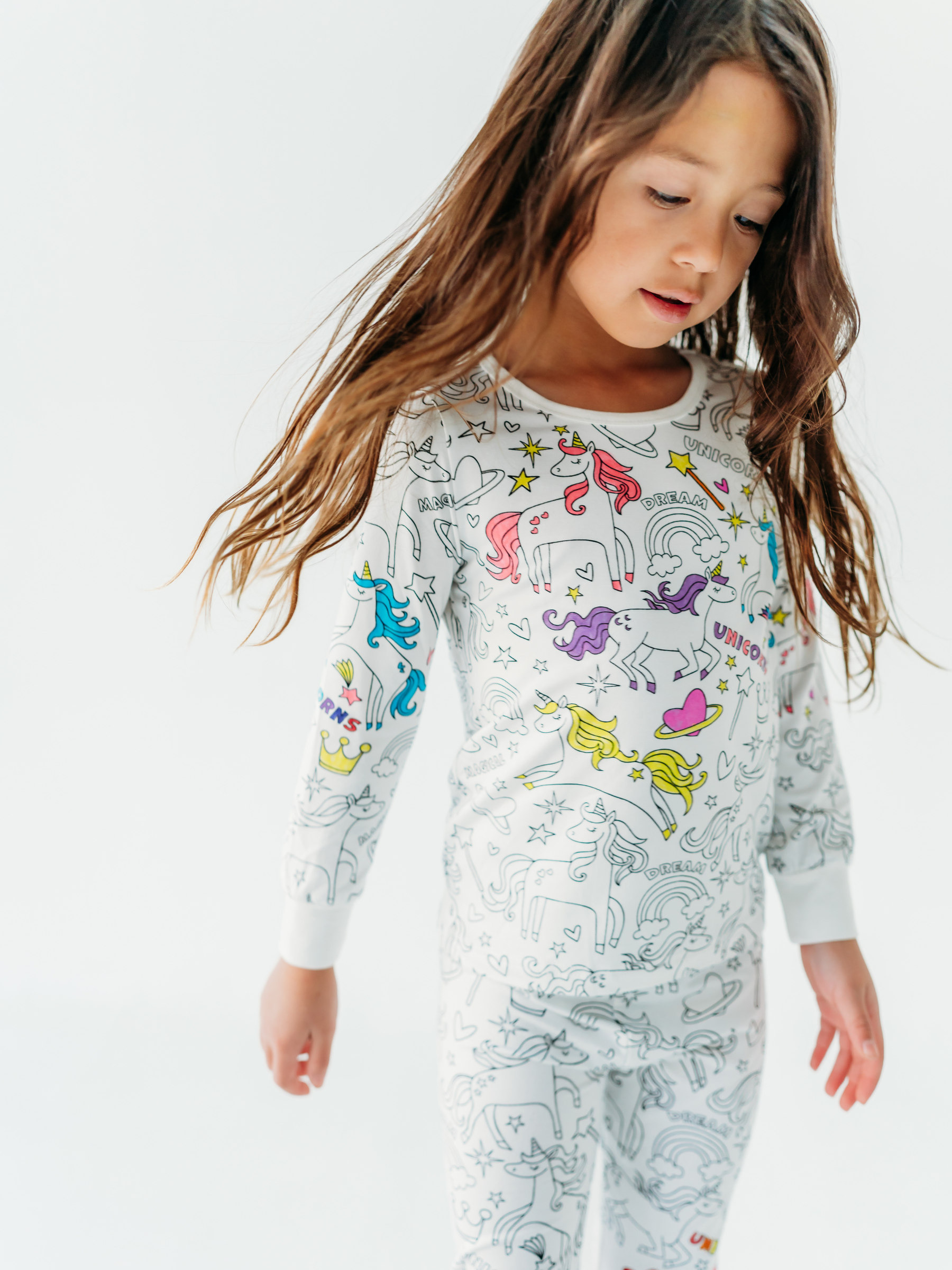Bee Colorful Co. - Wholesale Sleepwear Set - Kids - Unicorn Coloring Pajamas 2 piece set made from Bamboo4