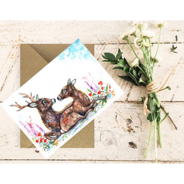 Lovin Deer Art Card for wholesale by bee.arts