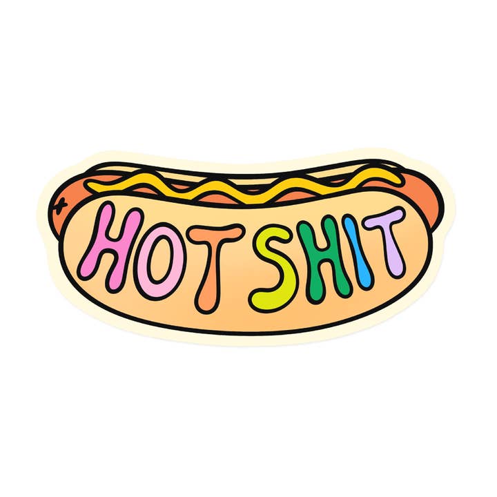 Hot Shit Hot Dog klistermärke för wholesale av KANDS.CO