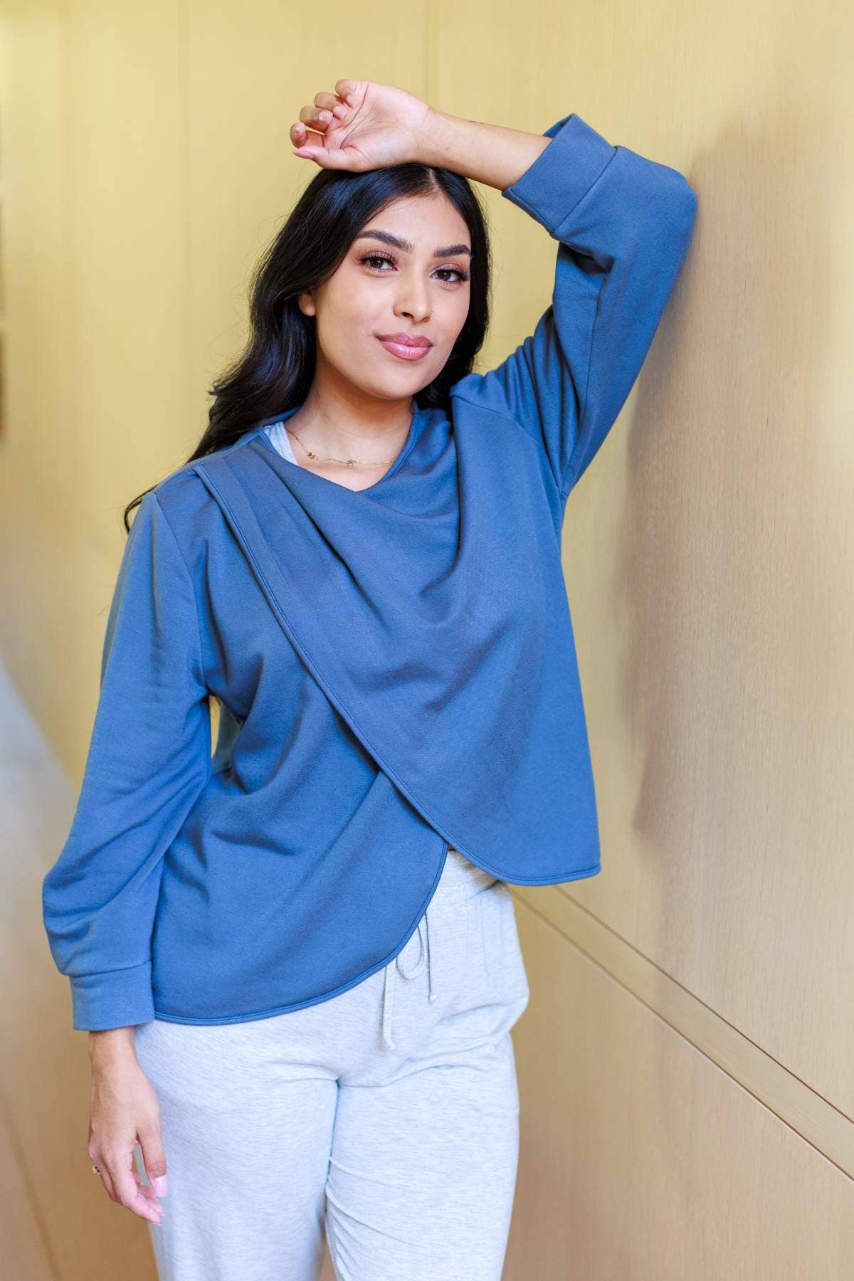 Simple Wishes – Top de amamentação - Maternidade por atacado – Camisola Carlotta Fleece6