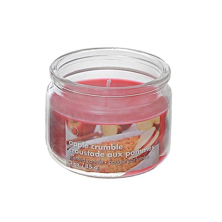 3 Oz Scented Glass Jar With Lid Apple Crumble for wholesale by IH Casa Decor