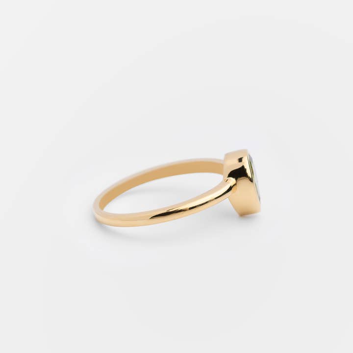 Zafeer - Wholesale Single Stone/Solitaire Ring - Malmö- 18K Gold Vermeil Peridot Pearl Ring
