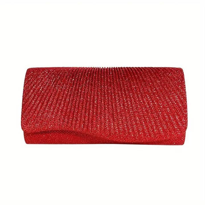 Clutch Red Ruched Evening Bag for Women for wholesale on Faire1