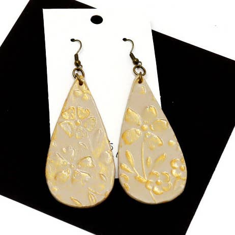 Embosed Leather Drop Earrings for wholesale by Fearless hART