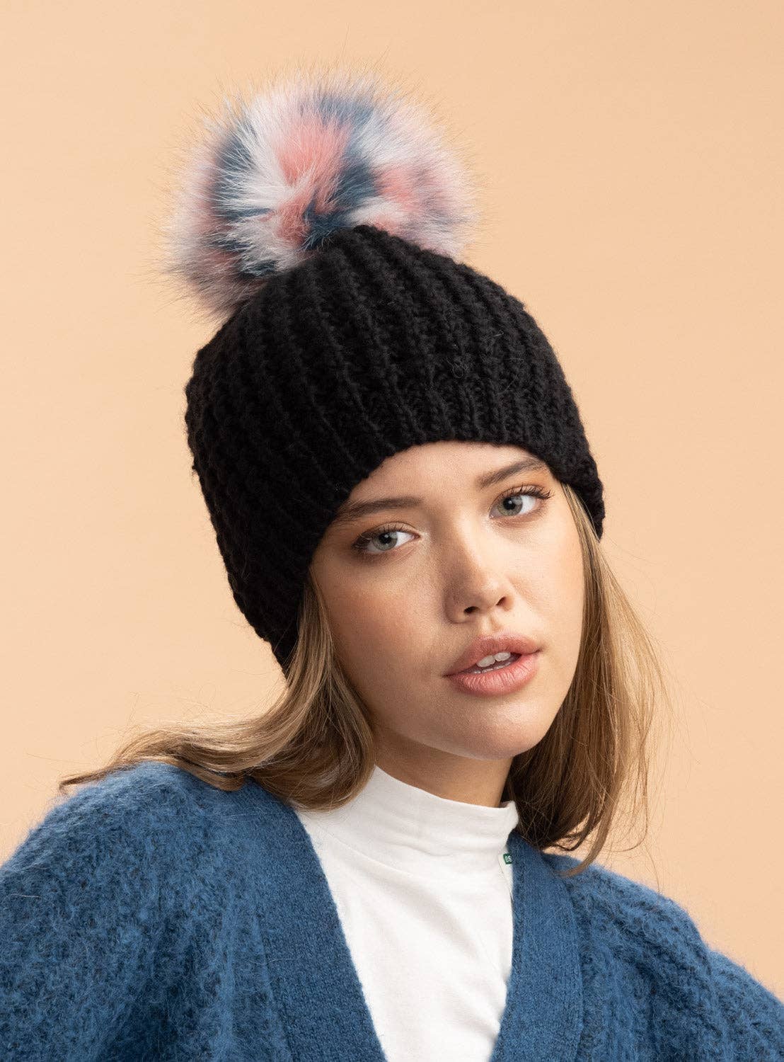 Kyi Kyi - Wholesale Beanie - Women's - Classic Fur - Multi Color Pom32