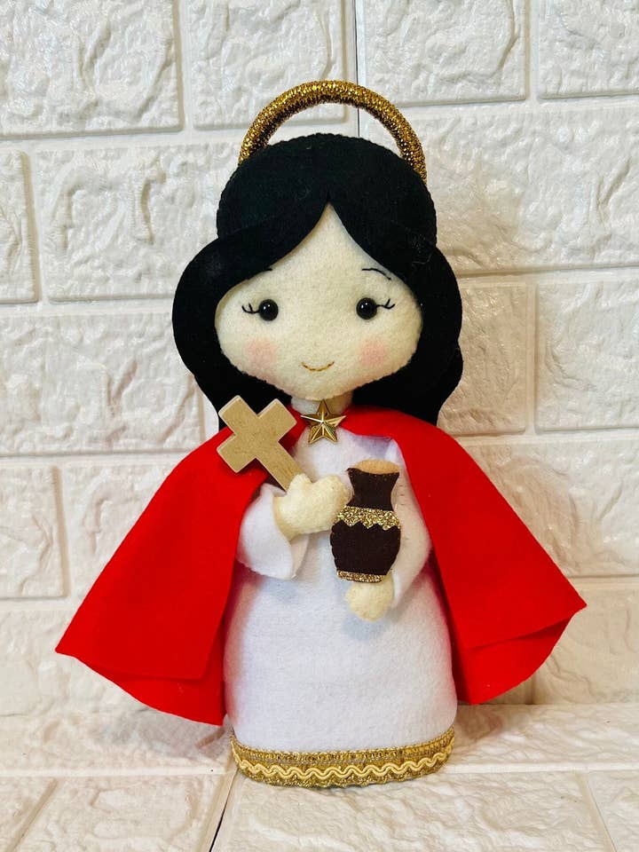 St. Mary Magdeline, saint doll, saint ornaments, baptism gift, first communion gift, confirmation gift, customized saint dolls for wholesale by Lovencomfort
