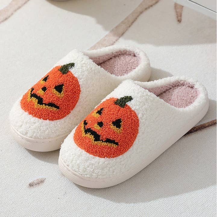 LoveLina – wholesale Slippers – Women's – Halloween Pumpkin Jack o Lantern Slippers - OHAL