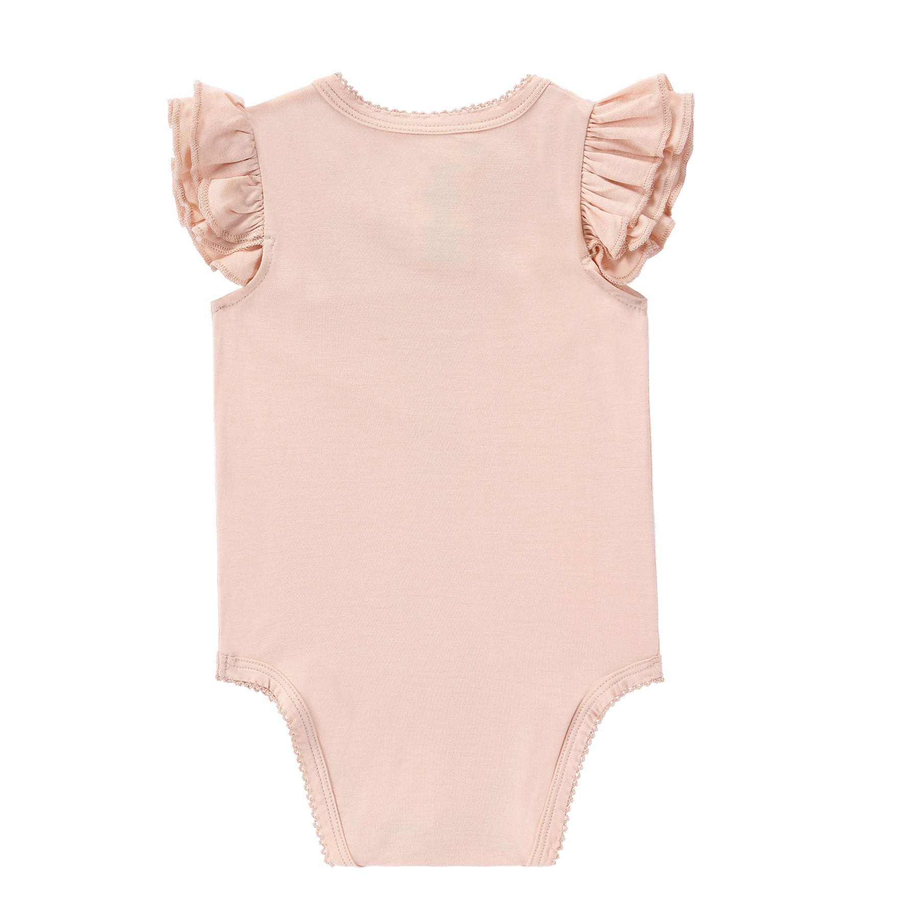 Bear's Little Fish - Wholesale Bodysuit (Non-Footed) - Baby - Bamboo Sleeveless Bodysuit with Frills - Nude2