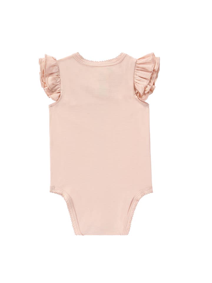 Bear's Little Fish - Wholesale Bodysuit (Non-Footed) - Baby - Bamboo Sleeveless Bodysuit with Frills - Nude2