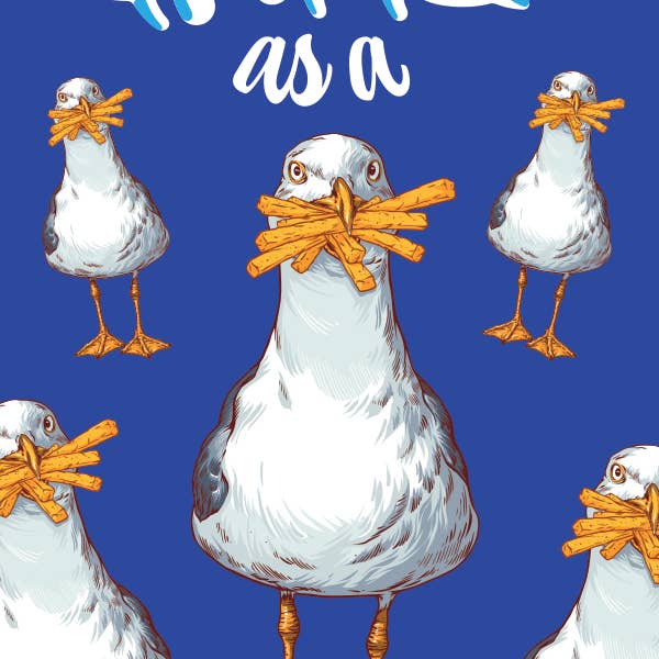 Feliz como uma gaivota com batatas fritas por atacado de Fun Fridge Magnets