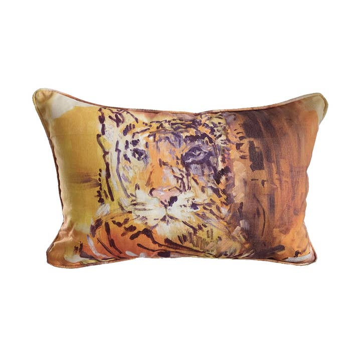 Tiger Art Pillow for wholesale by Cather-Cohen Art