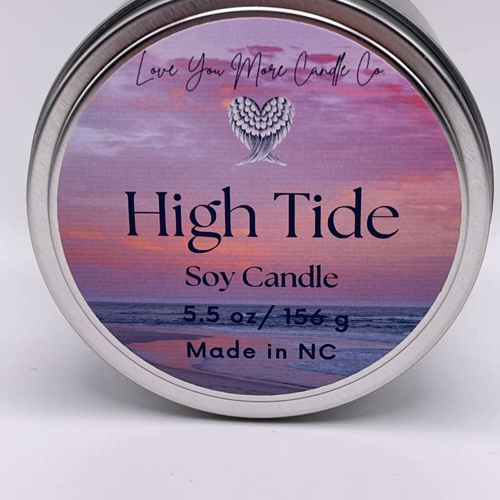High Tide scented soy candle for wholesale by Love You More Candle Company