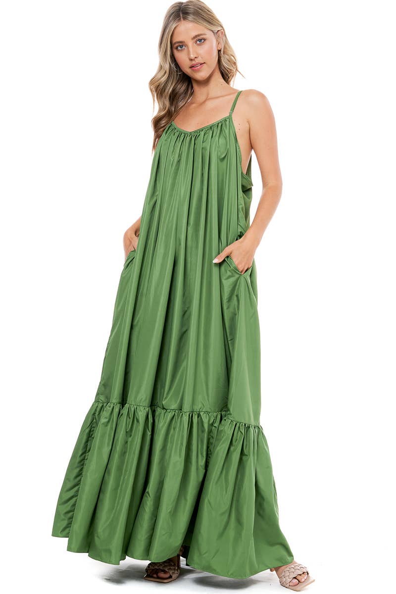 TOV - Vente Robe – femme - [OP4178] Robe à bretelles spaghetti avec dos bas9