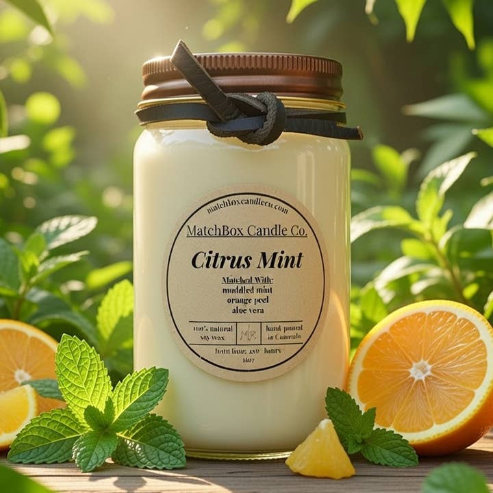 Citrus Mint for wholesale by MatchBox Candle Co.
