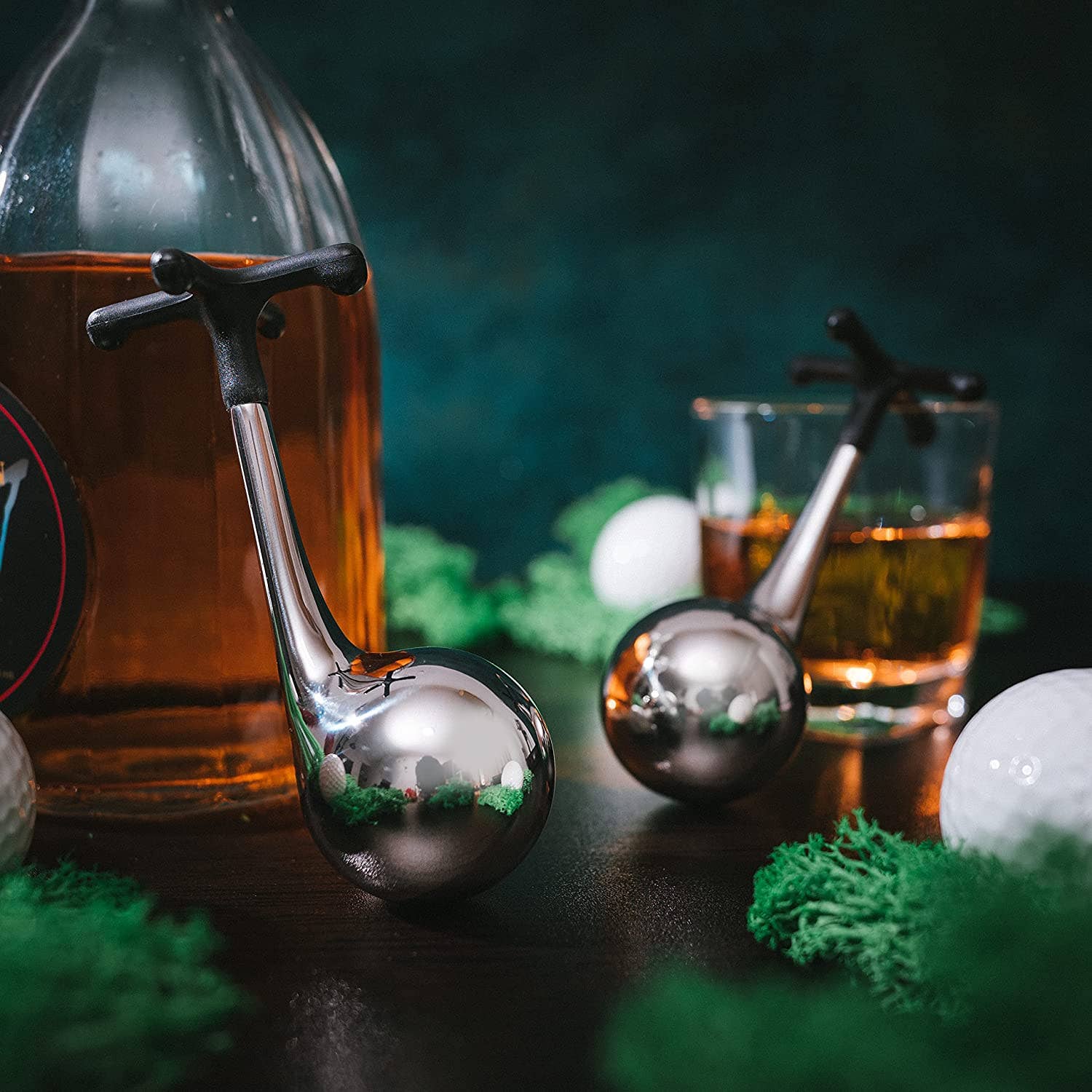 The Wine Savant /  Khen Glassware - Wholesale Bar Tool - Golf Stick Shaped Stainless Steel Whiskey Stones - Set of 22