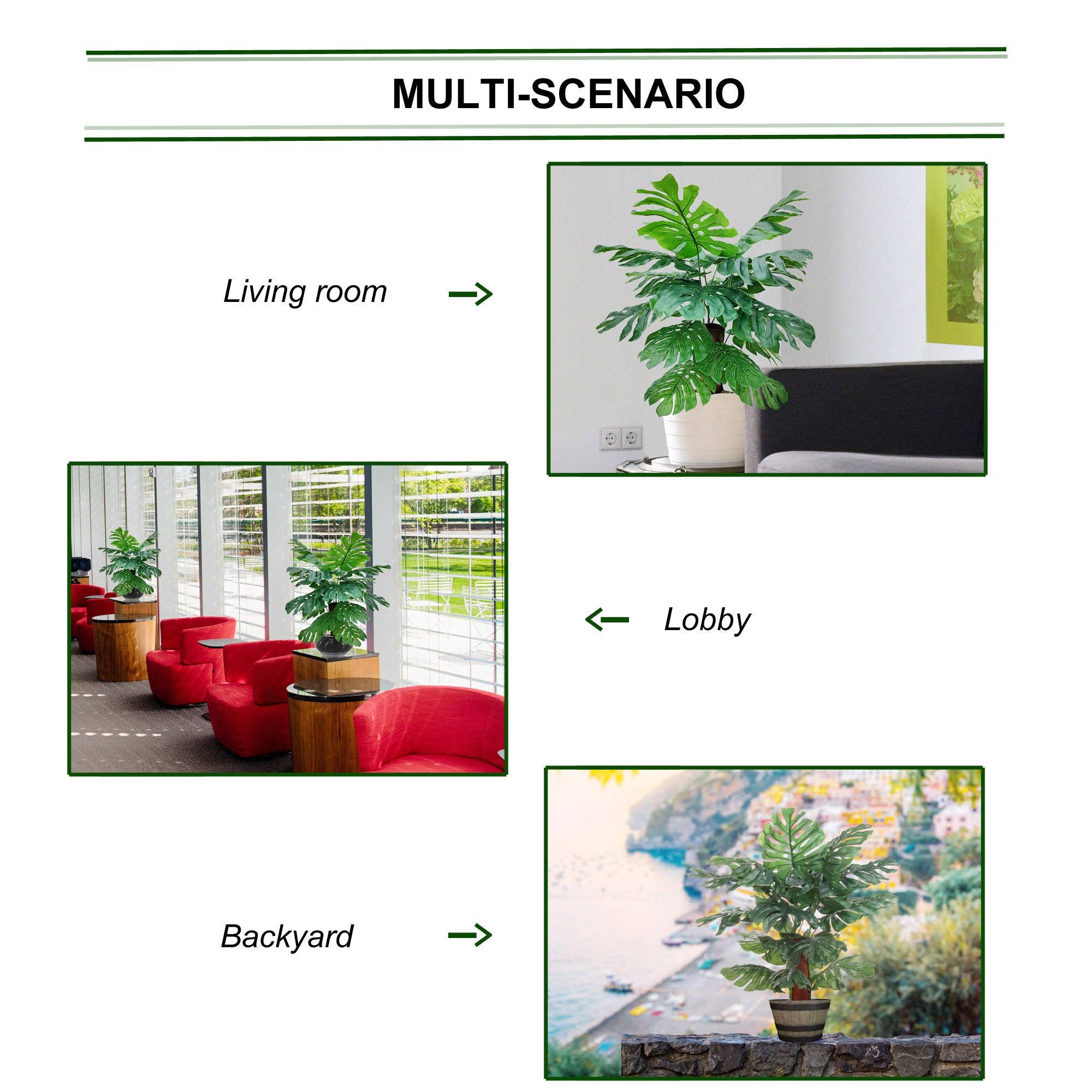 Larksilk - Wholesale Artificial Plant - Silk Monstera House Plant In Black Pot Faux3