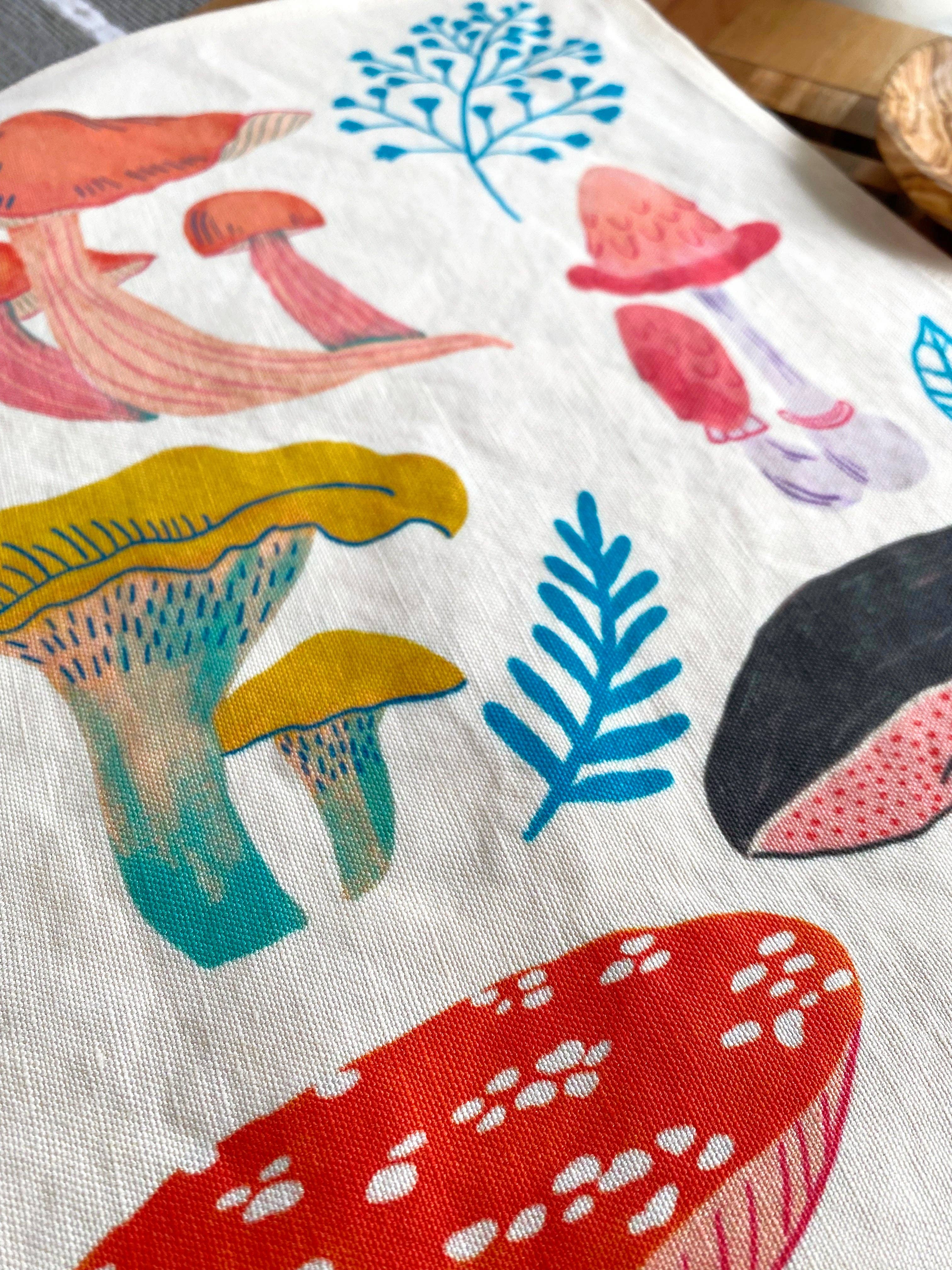 Dream Folk Studio - Wholesale Tea Towel - Mushroom Linen Cotton Handmade Tea Towel2