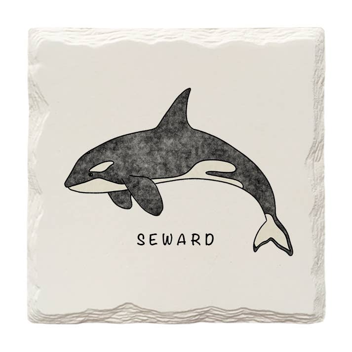 Customizable Orca Killer Whale | Hand-Drawn | Drink Coaster for wholesale by The Doodle Brand