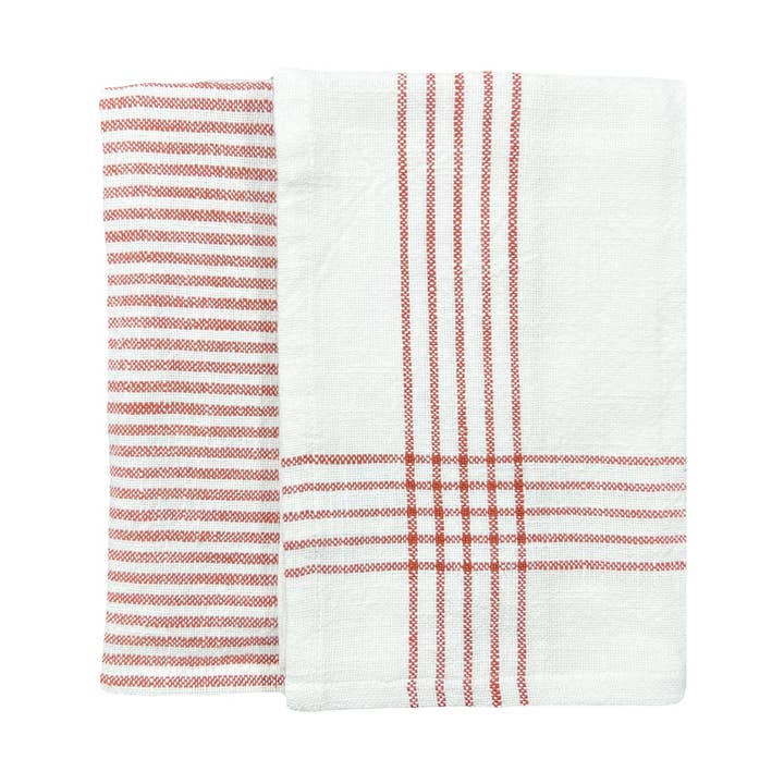 Cotton Tea Towels in Brick- Set of 2 for wholesale by Canvas Home