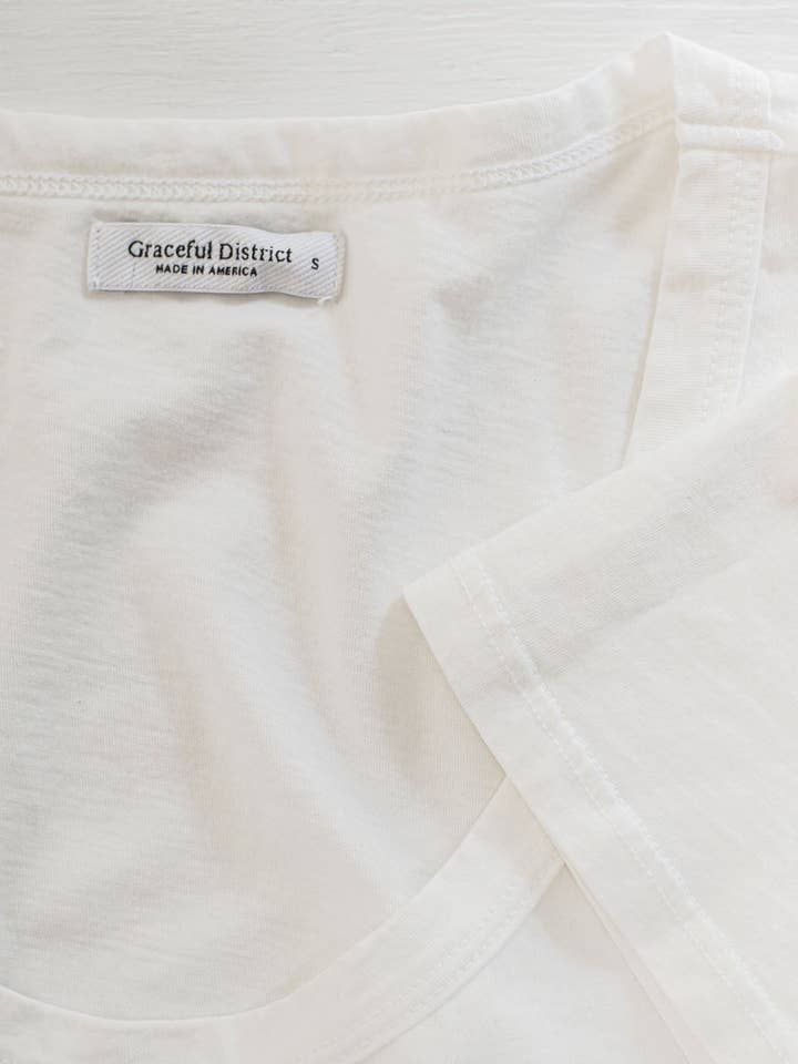 Graceful District - Wholesale T-Shirt - Women's - White Sophia Scoop Neck Tee2