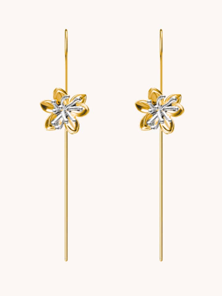 Gold Drop Earrings Lotus–Spring Inspired Jewelry for wholesale by Gratinsta