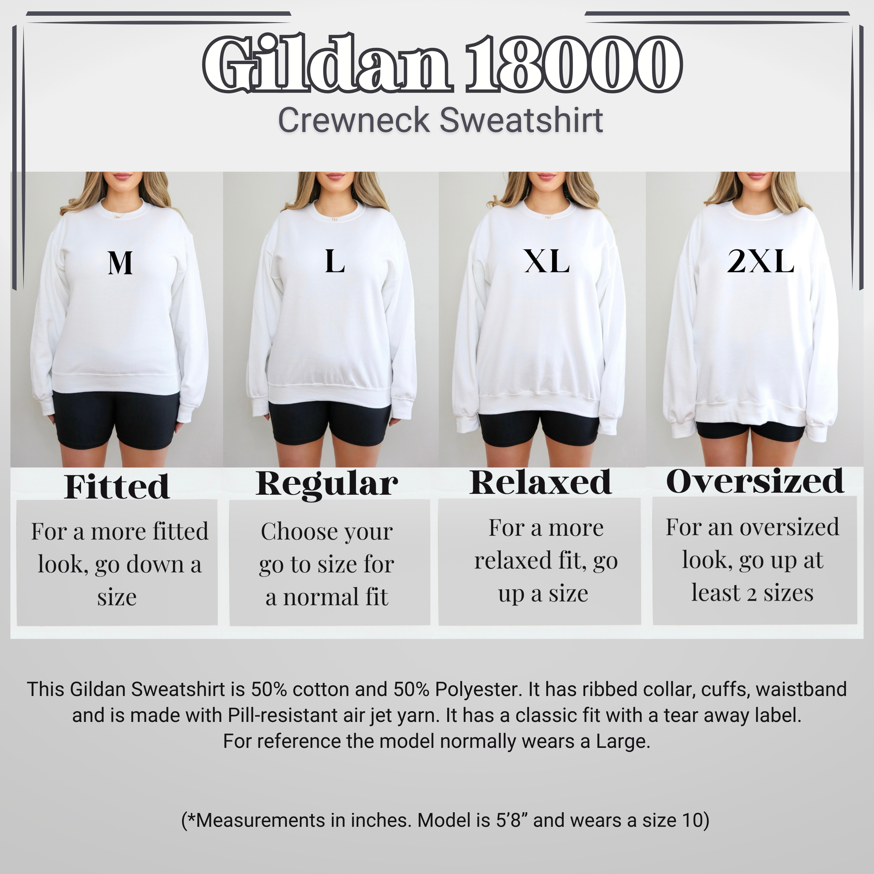 GILDAN CREWNECK SWEATSHIRT  WHITE – Loopty Loo Designs