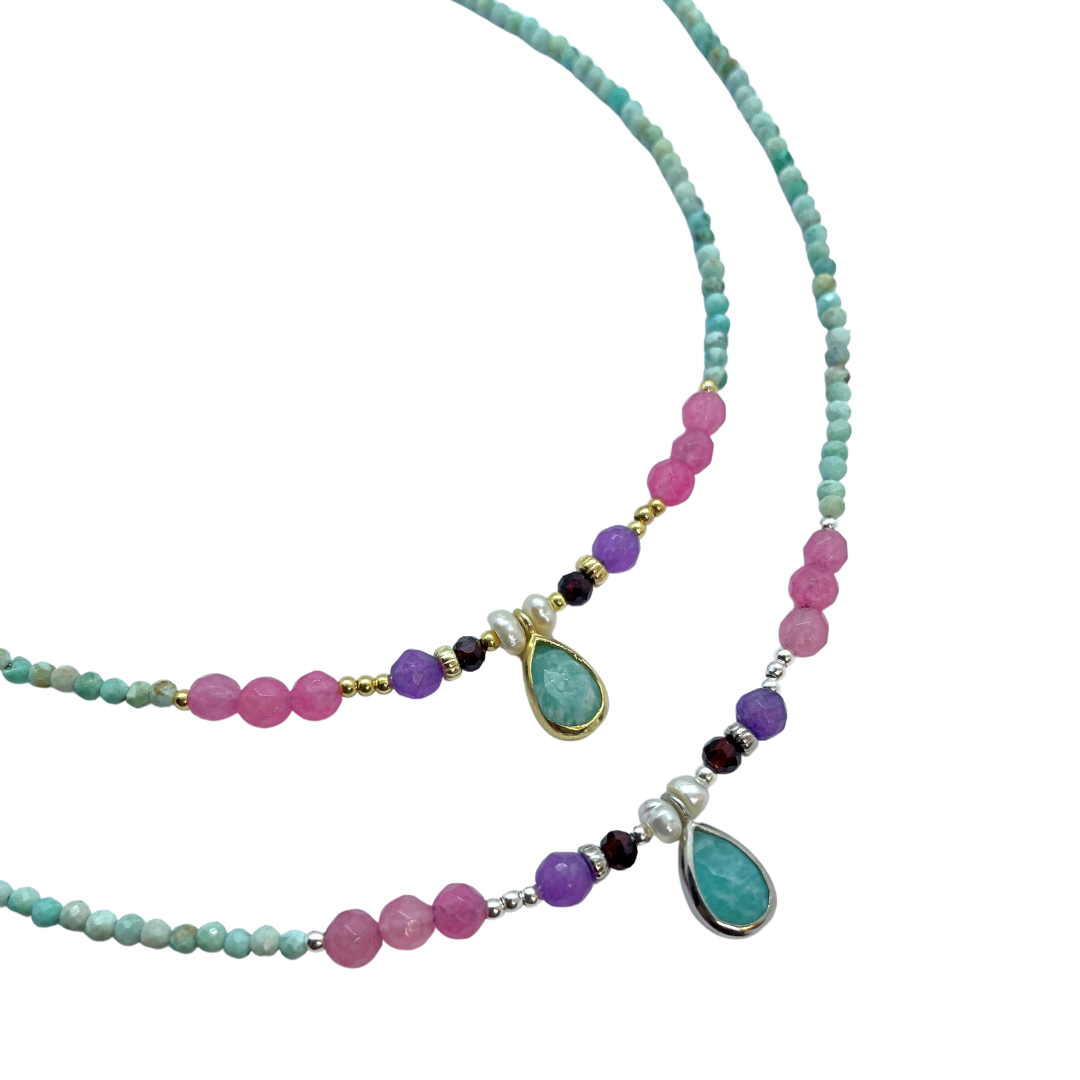 Nativa Jewels – Colar pingente/pendente por atacado – Colar MILAN com pedras naturais facetadas0