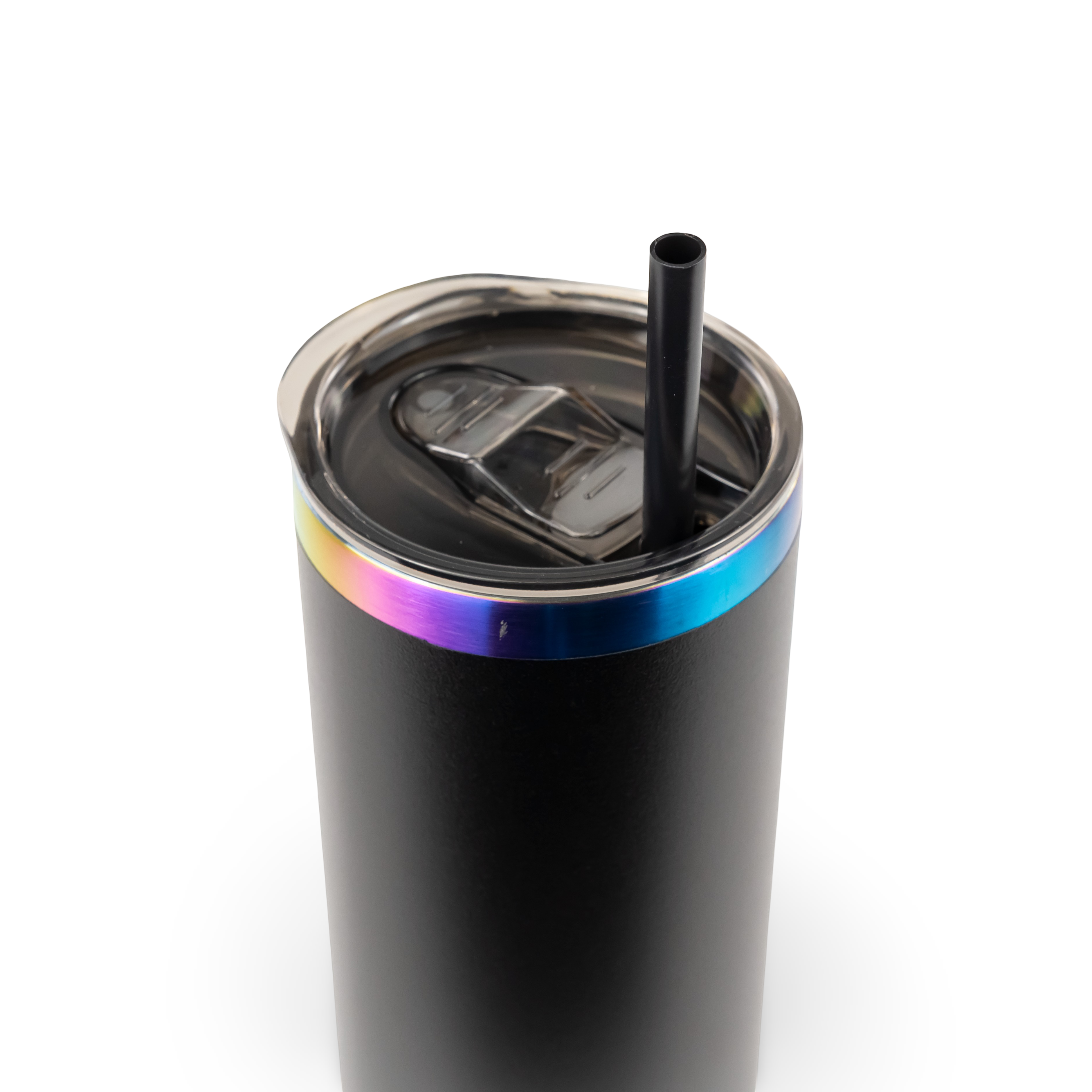 Rainbow Plated Black 20oz POWDER COATED SKINNY EDGE TUMBLER for wholesale on Faire1