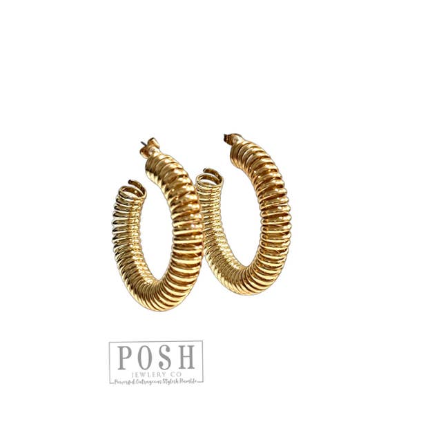 Oro Pendiente de aro en forma de espiral en oro de venta al por mayor en Faire