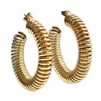 Oro Pendiente de aro en forma de espiral en oro de venta al por mayor en Faire0