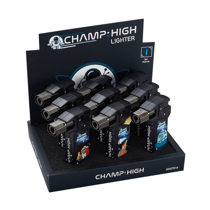 Jetflammen-Feuerzeug "Uniting Buddies" x 9 für den Großhandel von Champ by Polyflame