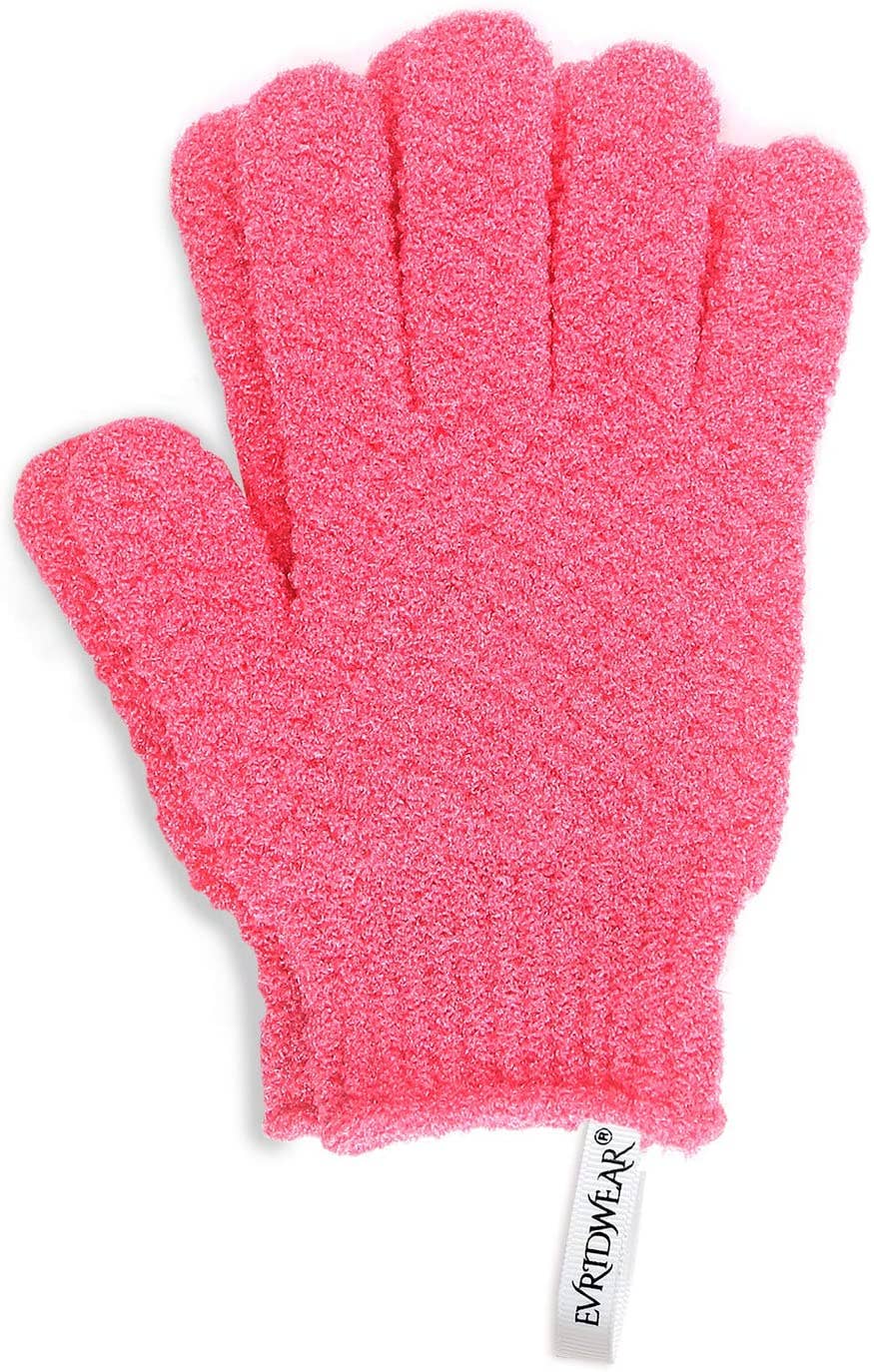 EvridWear - Wholesale Exfoliating Gloves/Mitts - Evridwear Exfoliating Bath Gloves for Shower Spa, Full Finger, Pink Series13