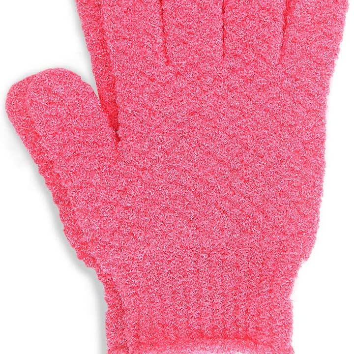 EvridWear - Wholesale Exfoliating Gloves/Mitts - Evridwear Exfoliating Bath Gloves for Shower Spa, Full Finger, Pink Series13