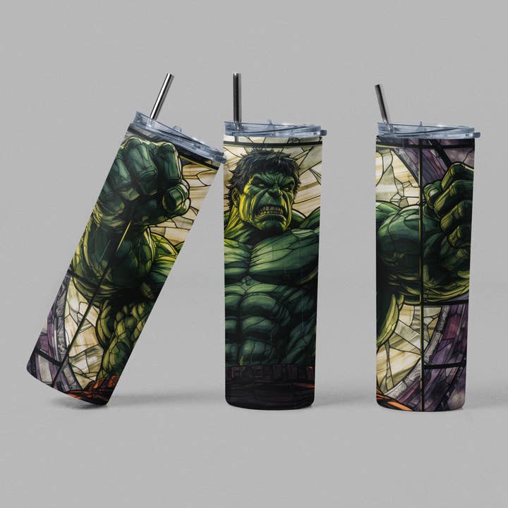 The Geek Boutique - Wholesale Insulated Mug/Tumbler - Hulk Stained Glass Movie Superhero Comics Tumbler
