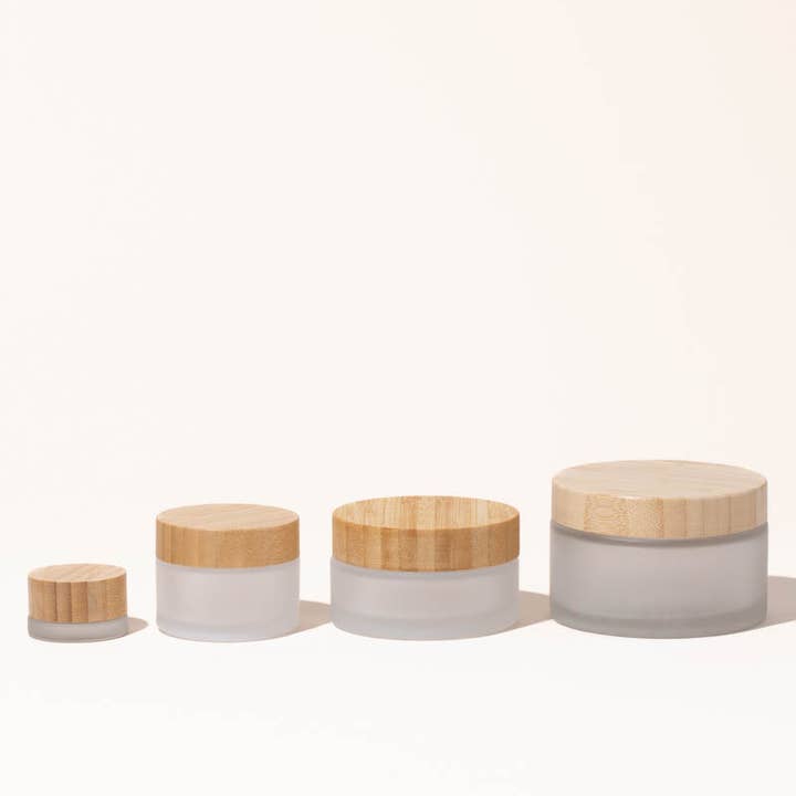 makesy - Wholesale Jar - 6.7 oz / 200 ml frosted glass & bamboo jar