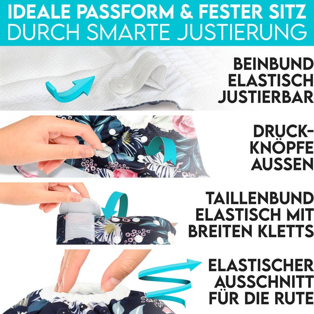 H.I.K. GmbH - Wholesale Pet Diaper - Dog - HUND IST KÖNIG® 3x Absorbent Dog Diapers Female (Flowers)6