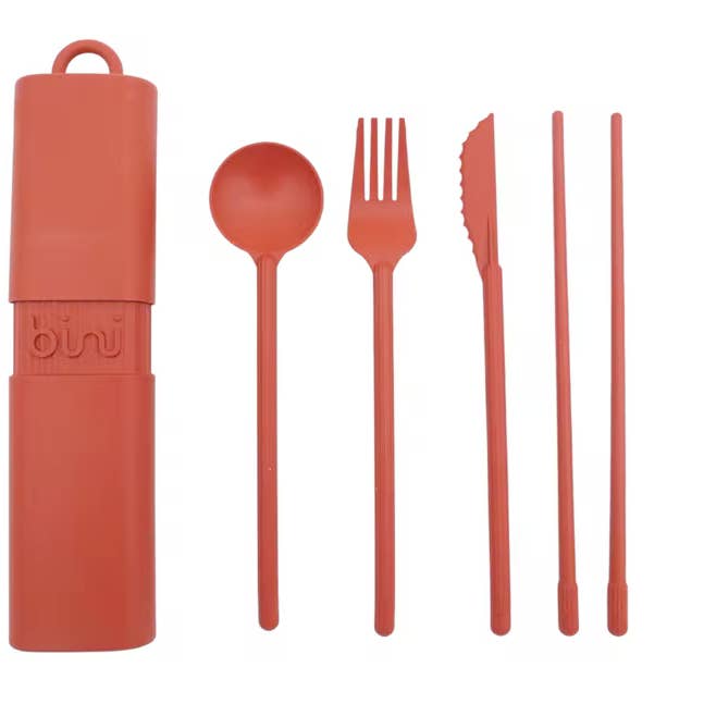 Bini – Großhandel Bestecksets – Bini Terracotta Wiederverwendbares und tragbares Biobesteck