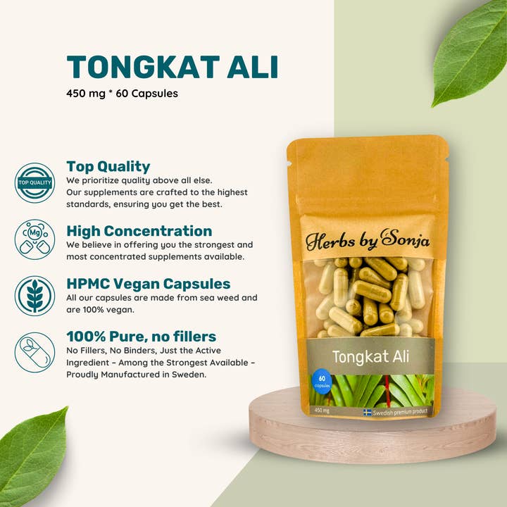 Herbs By Sonja - Natural health supplements - Wholesale Oral supplement/vitamin - Tongkat Ali 450mg – Wholesale Strength, Energy & Libido1