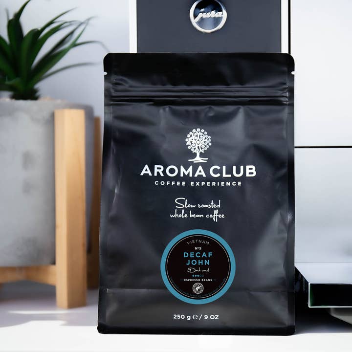 Aroma Club - Coffee Beans - N°5 Decaf John - 250gr Pouch for wholesale by Aroma Club - Coffee Experience
