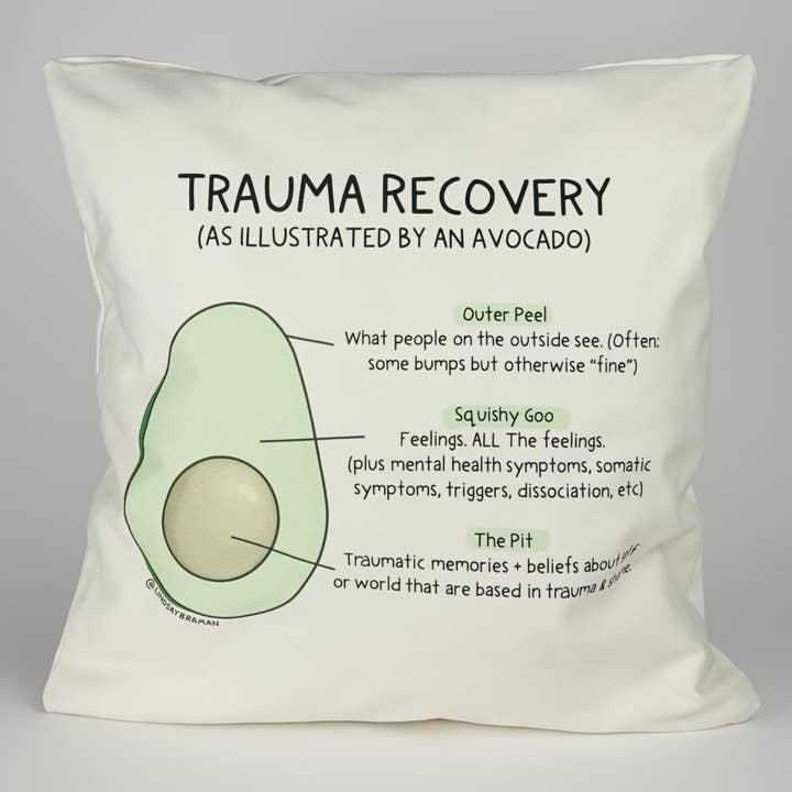 Trauma Recovery Avocado | Dekokissenbezug für den Großhandel von Lindsay Braman Studios