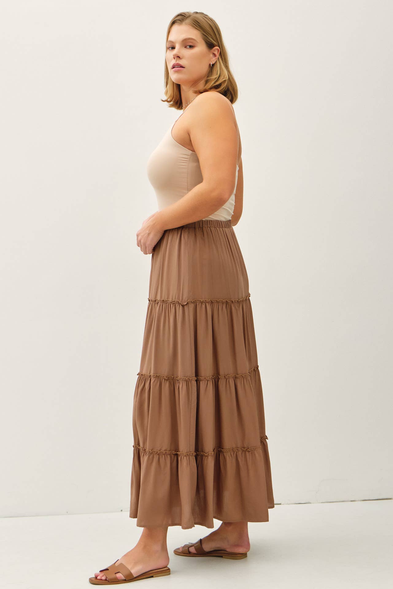 Be Cool - Wholesale Skirt - Women's - PLUS SIZE 4-TIERED MAXI SKIRT11