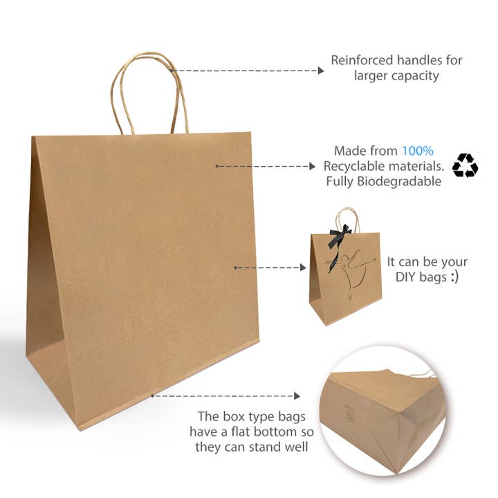 Kis Paper - Wholesale Gift Bag - Star 13x7x13 Kraft Paper Bag Twisted Handles