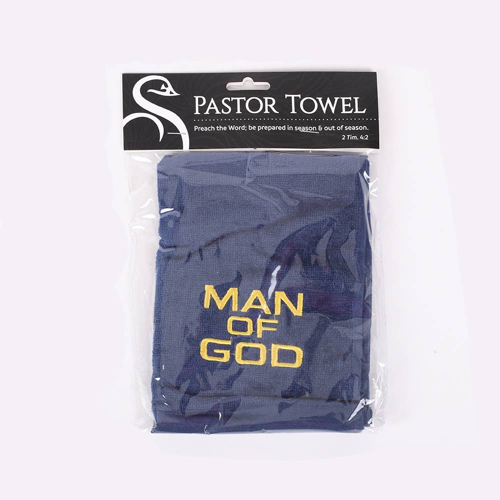 Swanson Christian Products - Wholesale Tea Towel - Pastor Towel - Man Of God - Navy - Cotton3