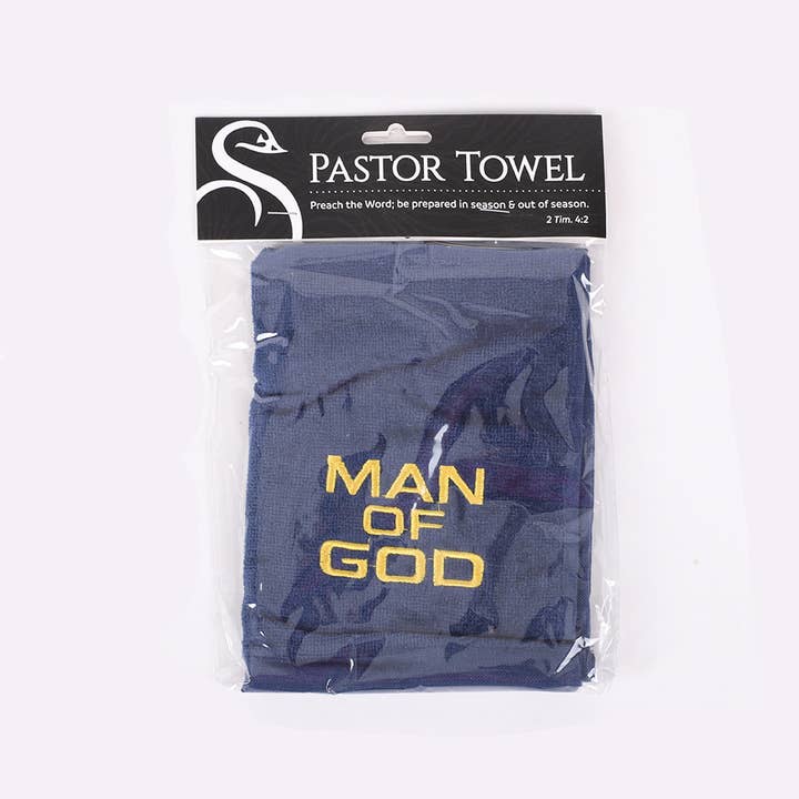 Swanson Christian Products - Wholesale Tea Towel - Pastor Towel - Man Of God - Navy - Cotton3
